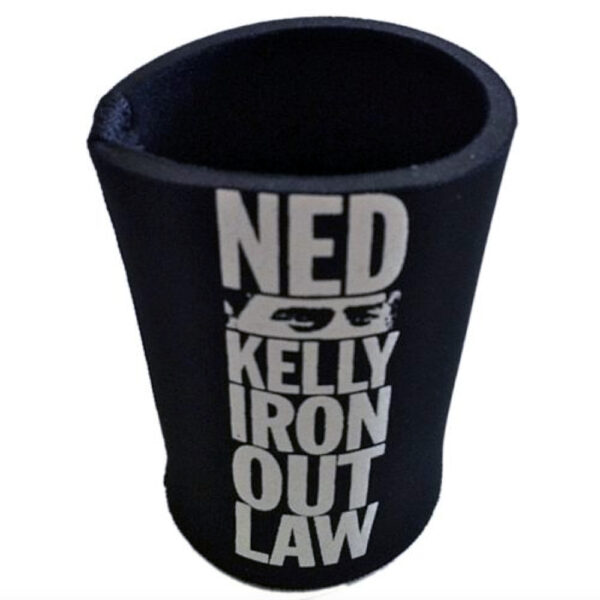 TWO 2 NED KELLY IRON OUTLAW BLACK STUBBY HOLDER CAN COOLERS Ned