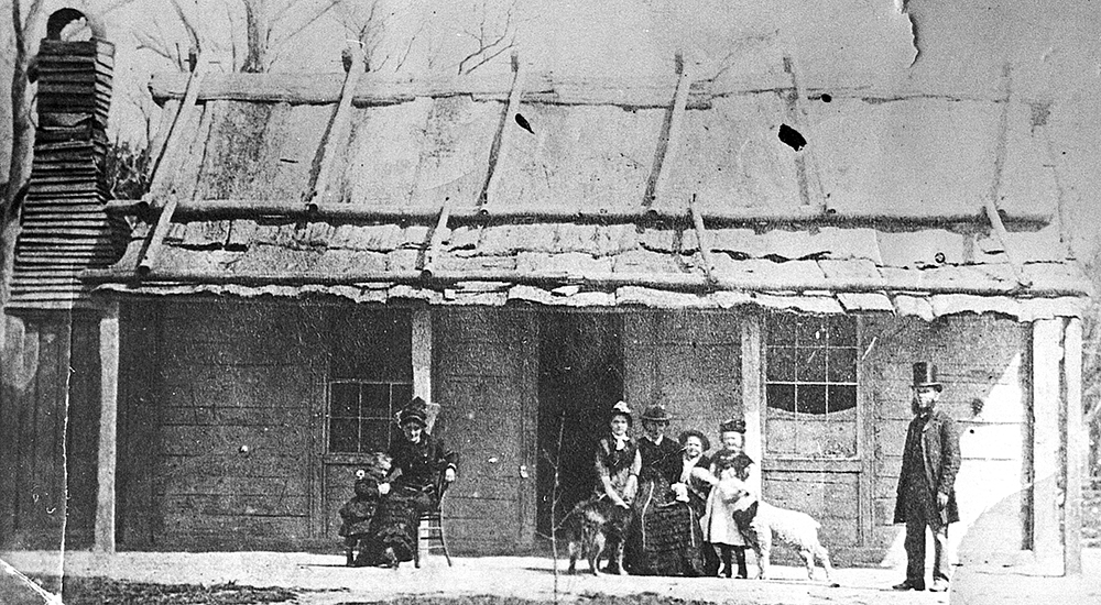 Ellen Kelly’s eventual release from prison was celebrated by this photograph taken at the Kelly homestead in early 1881. Image: Max Brown